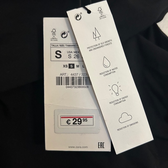 Zara Ruched Mini Skirt Black - Picture 1 of 4